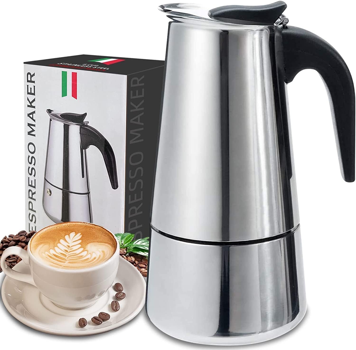 4/6/9 Cups Moka Pot Caffe Mach - đánh giá và giá Coffee Equipment Machine